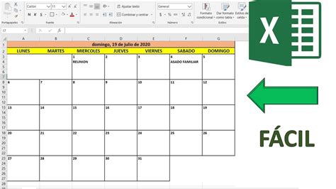 Como Hacer Un Calendario En Excel Youtube