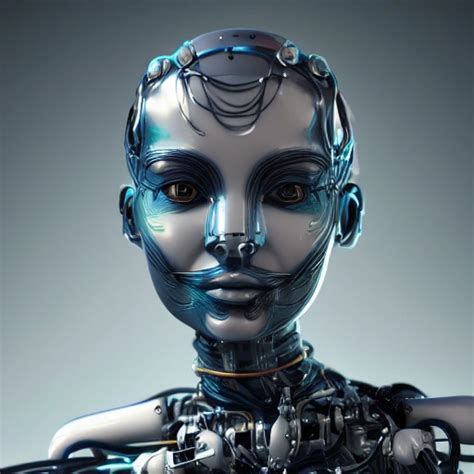closeup portrait of a beautiful robot girl a porcelain face and arthub ai
