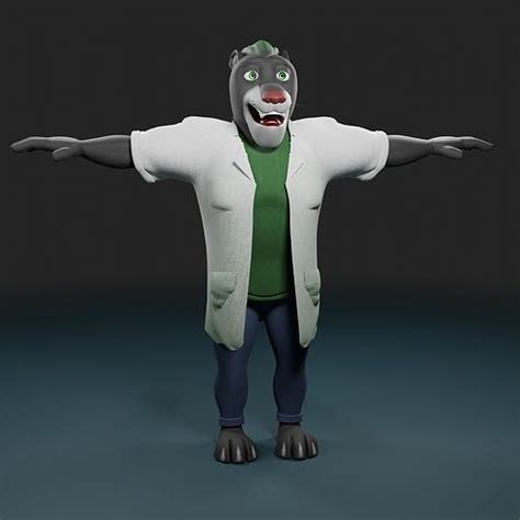 3d Model Panther Humanoid Character Rigged Vr Ar Low Poly Cgtrader