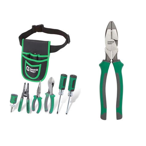 Commercial Electric 7 Piece Electricians Tool Set With Pouch And 9 In