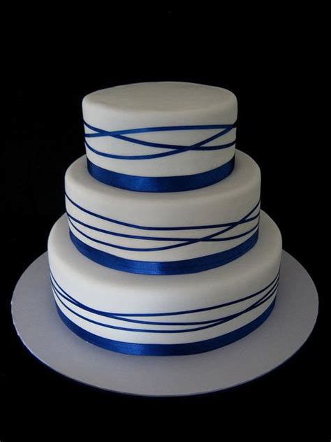 Royal Blue Wrapped Ribbon Wedding Cake Wedding Cakes Blue Royal Blue