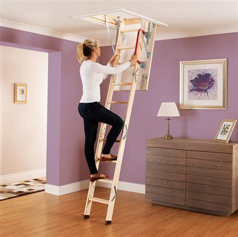 Keylite Timber Folding Loft Ladder 4 Section 550 X 1200 X 3200mm Myers Building Supplies