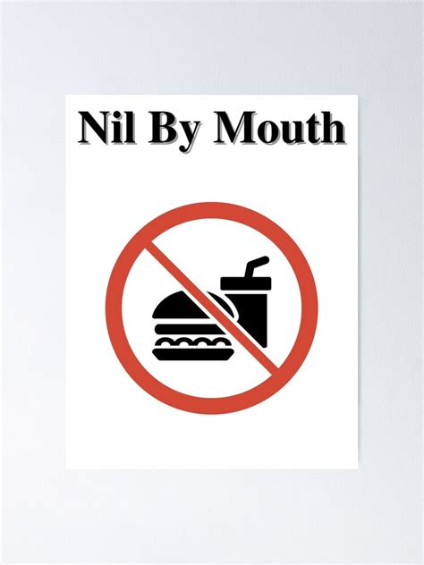 Nil By Mouth Warning Sign Quotes Lines Typography Illustration