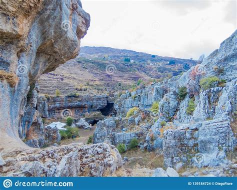 Baatara Gorge Waterfall Tannourine Lebanon Stock Photo Image Of