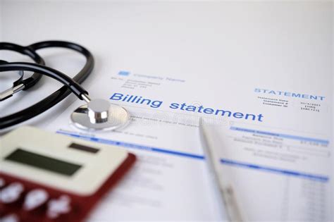 Billing Statement For For Medical Service In Doctor`s Office Background
