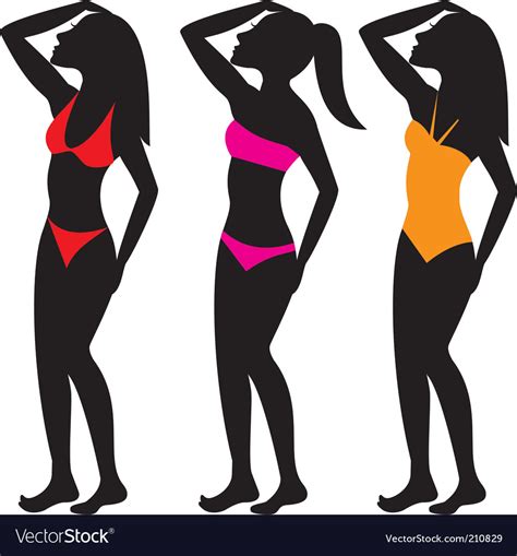 Swim Suit Silhouettes Royalty Free Vector Image