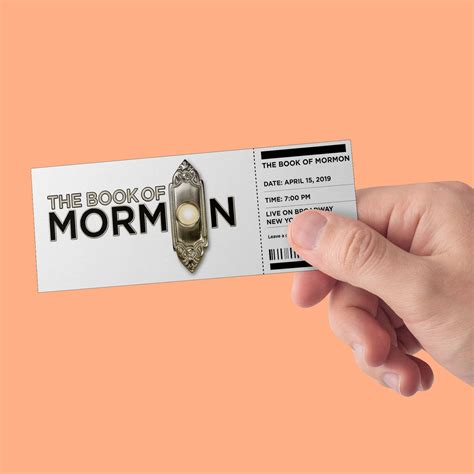 Custom Tickets Book Of Mormon Broadway Musical Theatre Etsy