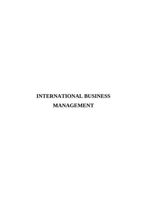 International Business Management Market Selection And Entry Modes