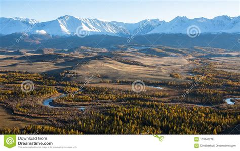 Valley And Mountain Altai Mountains Chuya Ridge West Siberia Stock