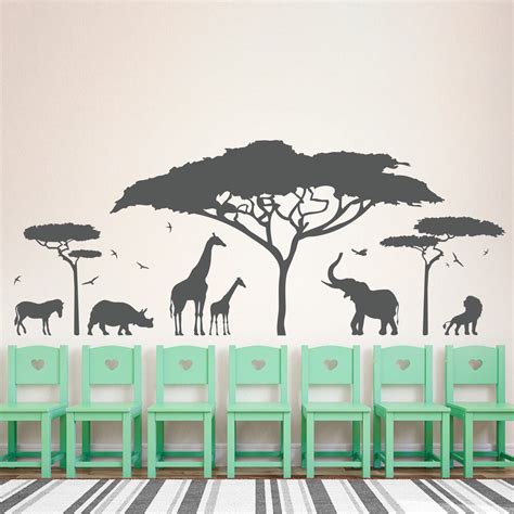 Safari Wallpaper Nursery Safari Nursery Decor Nursery Wall Art