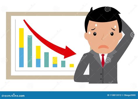 Sad Businessman For Bad Results Graph Stock Vector Illustration Of