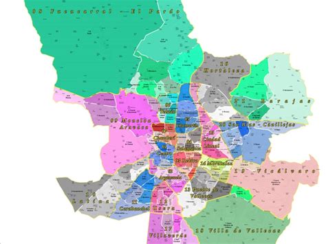 Mapa Madrid Distritos Barrios Ph