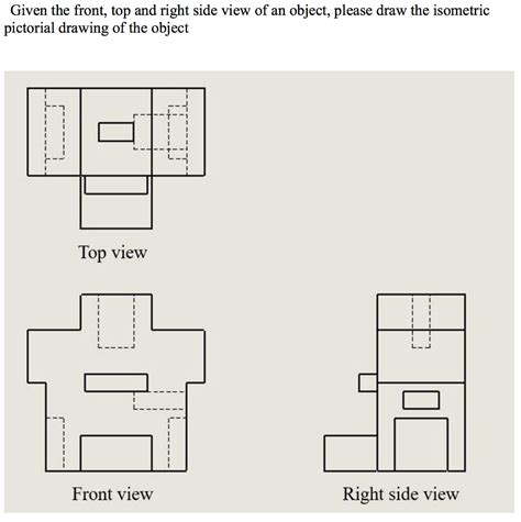 Isometric Drawing Front Side Top View