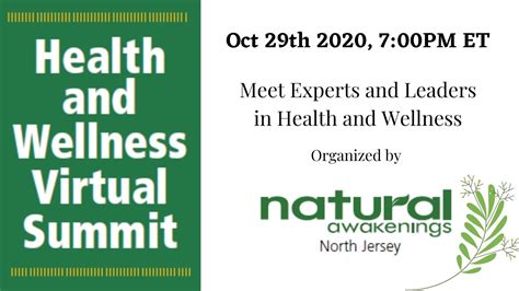 Health And Wellness Summit October 2020 Organized By Natural Awakenings