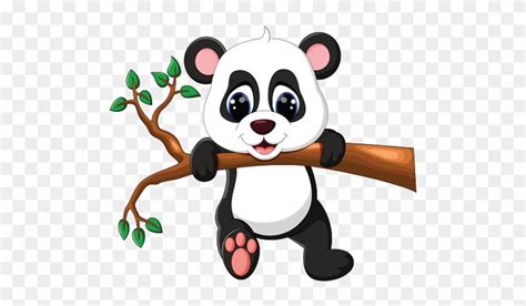 Baby Panda Swining From Bamboo Branch Cute Baby Panda Cartoons Free