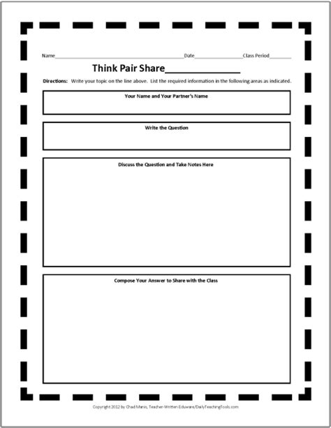 18 Best Images Of Think Pair Share Worksheet Template Think Pair