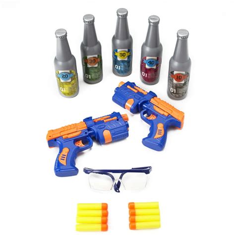 Foam Blaster Soft Dart Gun Set With Bottles Shooting Game For Kids