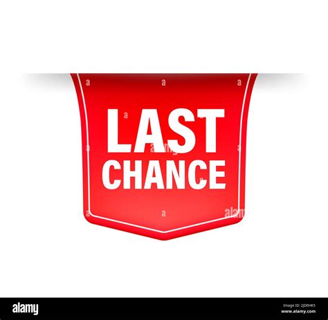 Last Chance Red Ribbon In 3d Style On White Background Vector