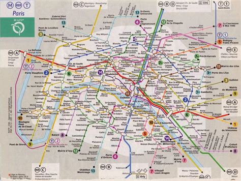 Paris Metro Train Map Paris Train Line Map Le De France France