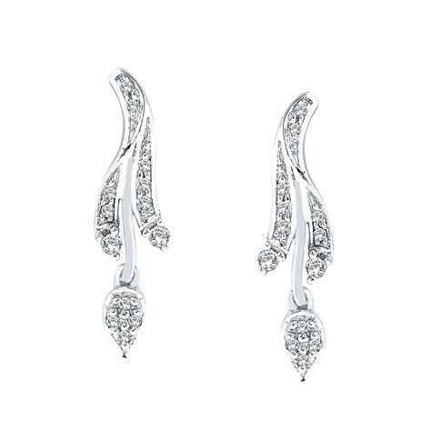 Giantti White Gold Silver Diamond Womens Dangler Earring Igl