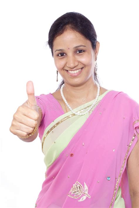 Indian Woman Showing Thumbs Up Stock Image Image Of Confidence