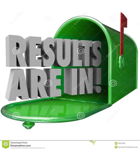 Results Are In Green Metal Mailbox 3d Words Stock Illustration - Image 