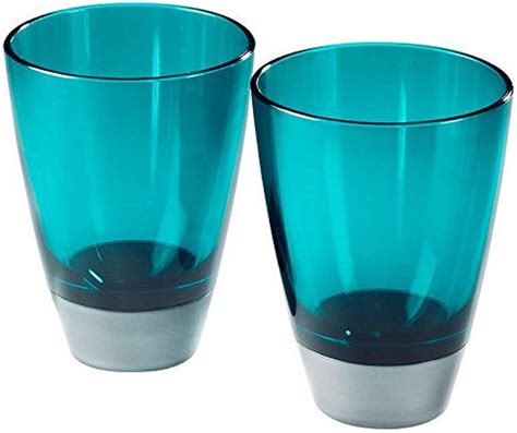 Mebel Glas P00mv Blu Drink N Fun Glass Blue Set Of 2 Tumblers Mixed Drinkware Sets