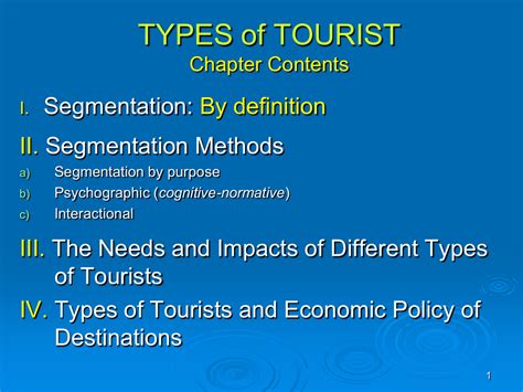 4 Tourist Types