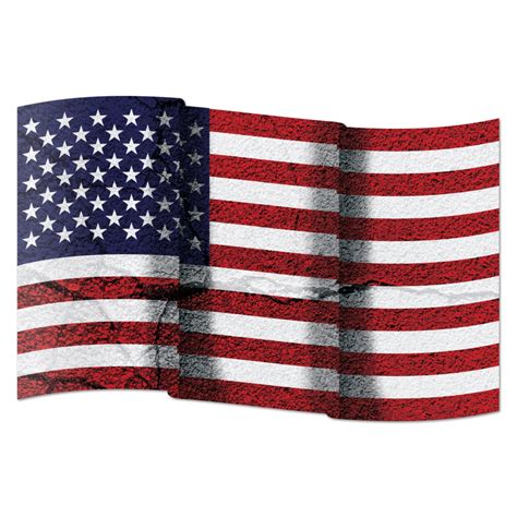 American Flag Distressed Wavy Wall Graphic Large Removable 1 Foot Wide