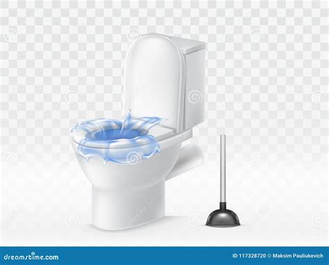 Clogged Toilet Vector Illustration 81738286