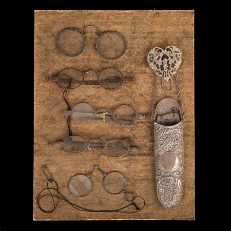 lot group of five pairs of antique eyeglasses ca 1650 1850