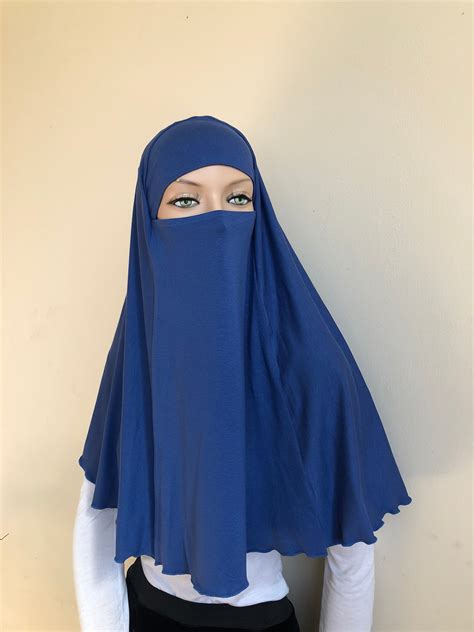 Denim Hijab Blue Niqab Transformer Traditional Piece Etsy