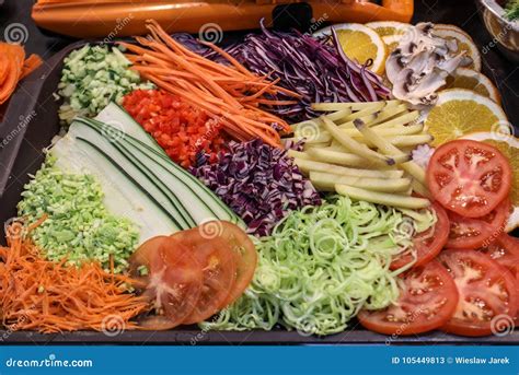 Different Raw Shredded Vegetables As An Example Of A Healthy Diet