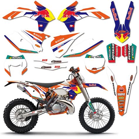 For Ktm Exc Xcw Xcfw Full Graphics Stickers Decals Kit Customized