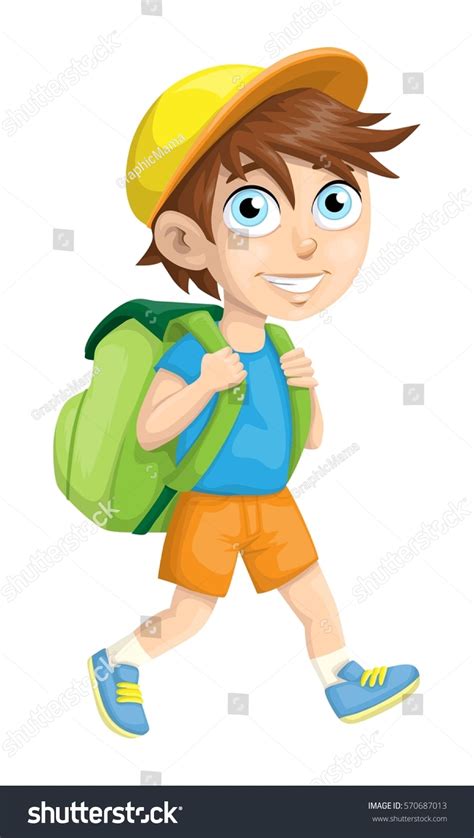 School Boy Going School Stock Vector Royalty Free 570687013
