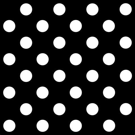 White Polka Dots on Black Background - Free Clip Art