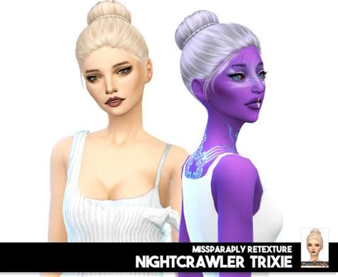 Missparaply Ts4 Nightcrawler Trixie Solids 64 Colors Sims Hair