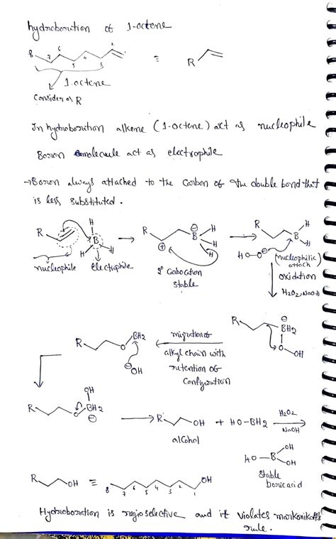 Solved For The Hydroboration Oxidation Reaction Of Octene Complete