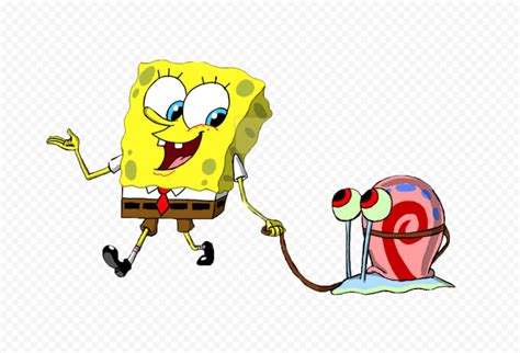 Hd Spongebob Walking With Gary Characters Transparent Png Citypng