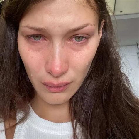 bella hadid these crying selfies of bella hadid are breaking the internet model opens up about