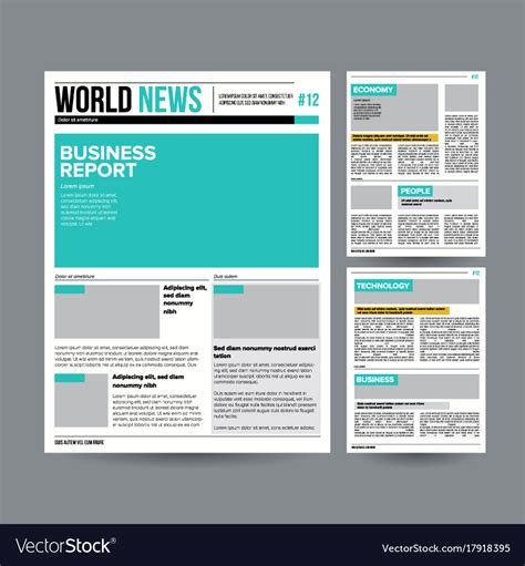 Newspaper Design Template Modern Newspaper Vector Image