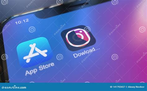 Installing Instagram App On The Modern Iphone Smartphone Editorial 3d