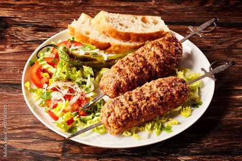 Delicious Turkish Adana Skewers Or Kebabs Stock Foto Adobe Stock