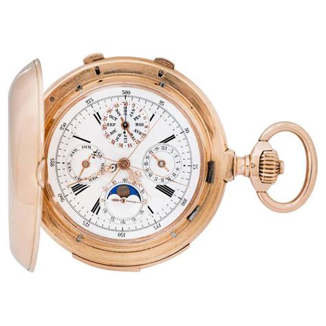 patek philippe yellow gold minute repeater split second chronograph pocket watch for sale at