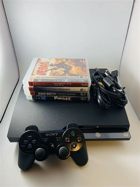 Sony PlayStation 3 Slim 120 GB PS3 Console Bundle 4 Games Controller