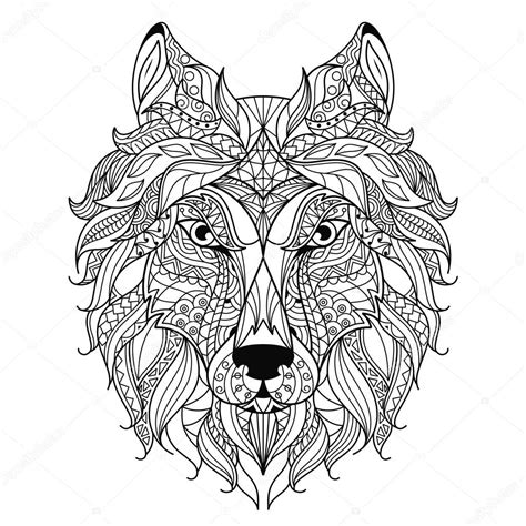 Kleurplaten dieren niet te moeilijk within kleurplaat dieren. Wolf hoofd zentangle gestileerd, Kleurplaat pagina ...