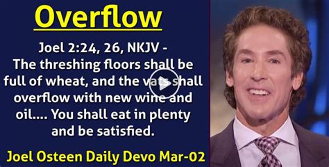 Joel Osteen March 02 2023 Daily Devotional Overflow Todays Word