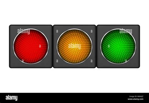 Modern Horizontal Led Traffic Light With Of Switching On Red Yellow