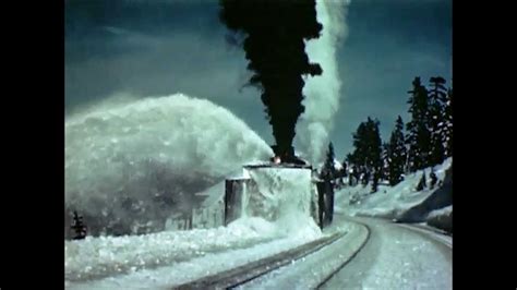 Spectacular Footage Of Trains Plowing Through Deep Snow 1952 Railroad
