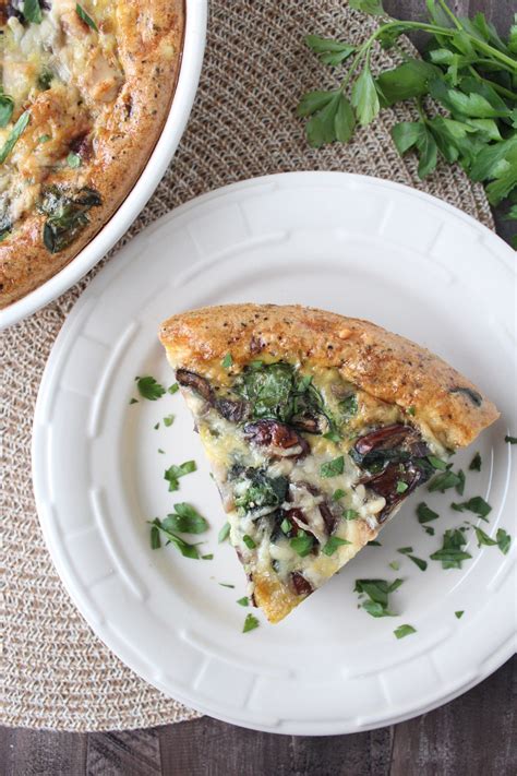 Mushroom Spinach Turkey Quiche With Stuffing Crust Cooking Recipes